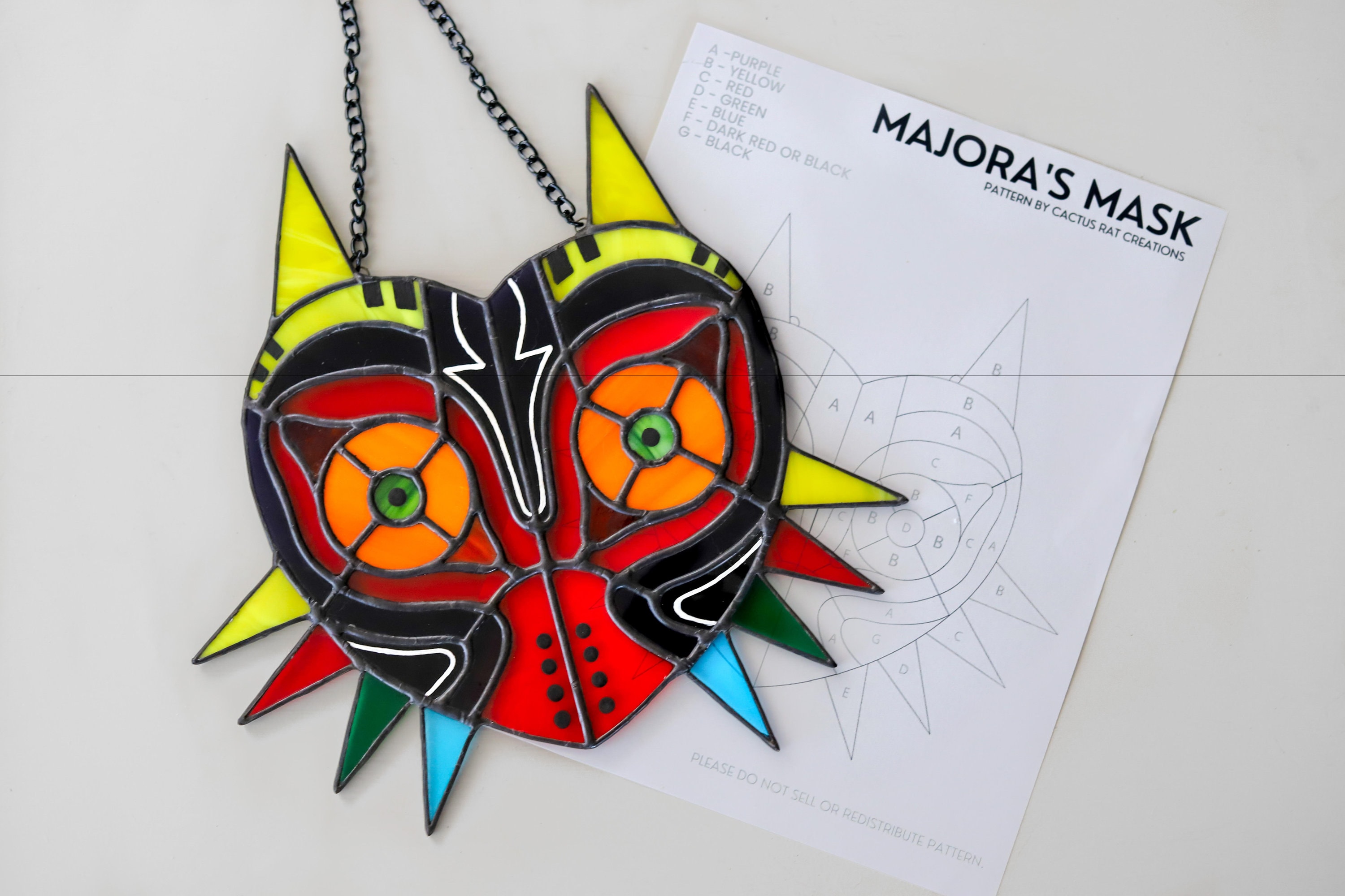 Majora's Mask Stained Glass Pattern Zelda PDF Digital File Majoras Mask ...