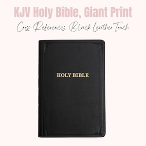 Personalized Bible, KJV Holy Bible, Giant Print with Cross-References, Black LeatherTouch, Red Letter, Full-Color Maps, Easy-to-Read Bible