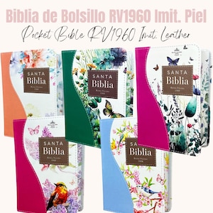 Biblia Personalizada, Biblia de Bolsillo, RV1960 imit piel con canto floral