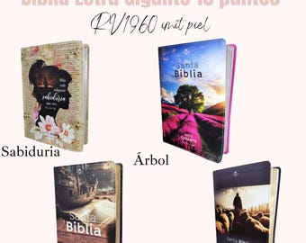 Biblia Personalizada, Biblia para Mujer, Letra Gigante 15 puntos, RV1960 imit piel Sabiduria