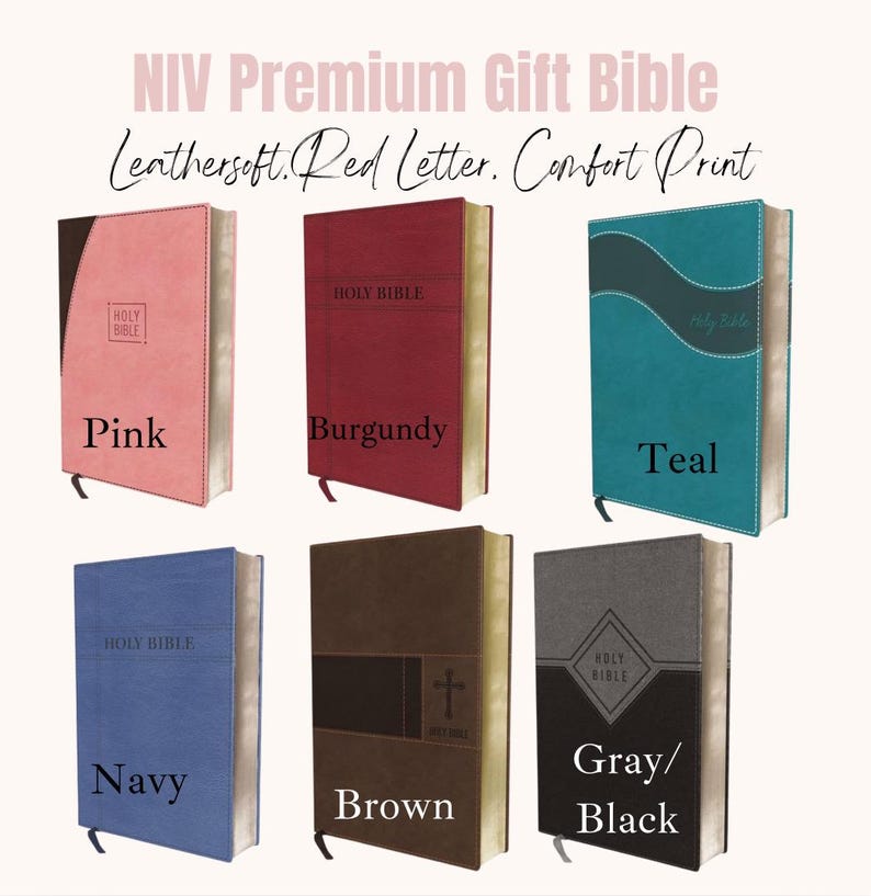 Personalized Bible, NIV, Premium Gift Bible, Leathersoft, Red Letter