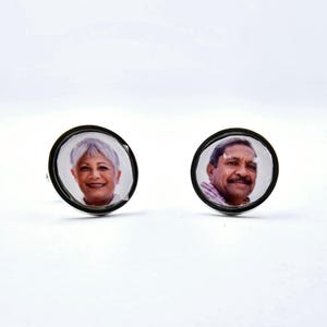 Photo Cufflinks Circle Design for Groom, In Loving Memory, Personalized Wedding Gift Memorial Jewelry