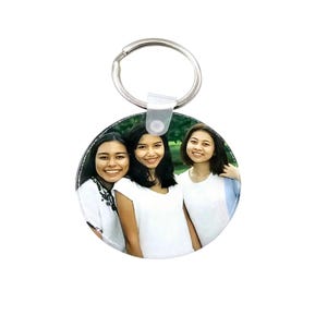 Personalized Circle Photo Keychain Double-Sided | Customizable Keepsake, Unique Gift for Friends & Family, Personalized Memory Accessory