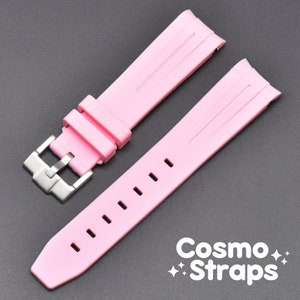 MoonSwatch Rubber Strap Seamless Waterproof Rubber Strap for Omega Speedmaster MoonSwatch Pink
