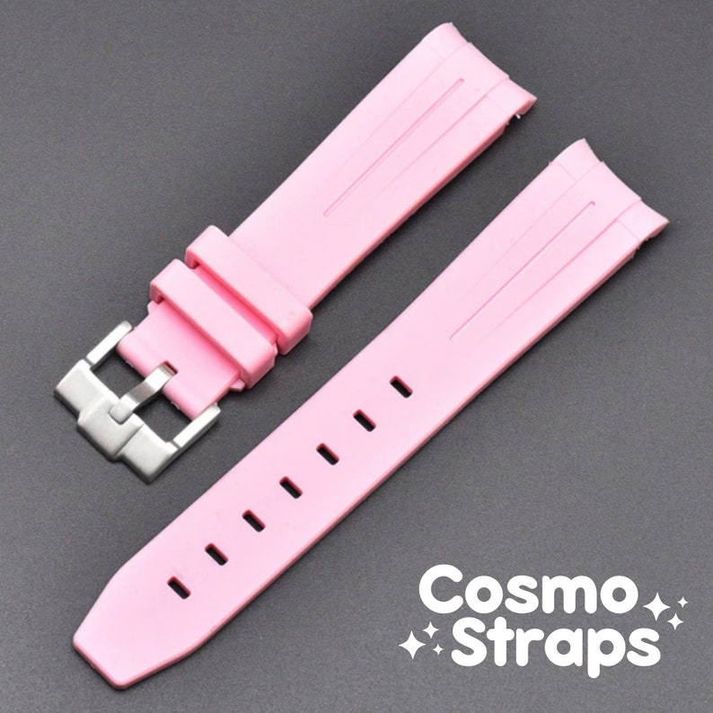 MoonSwatch Rubber Strap Seamless Waterproof Rubber Strap for Omega Speedmaster MoonSwatch Pink