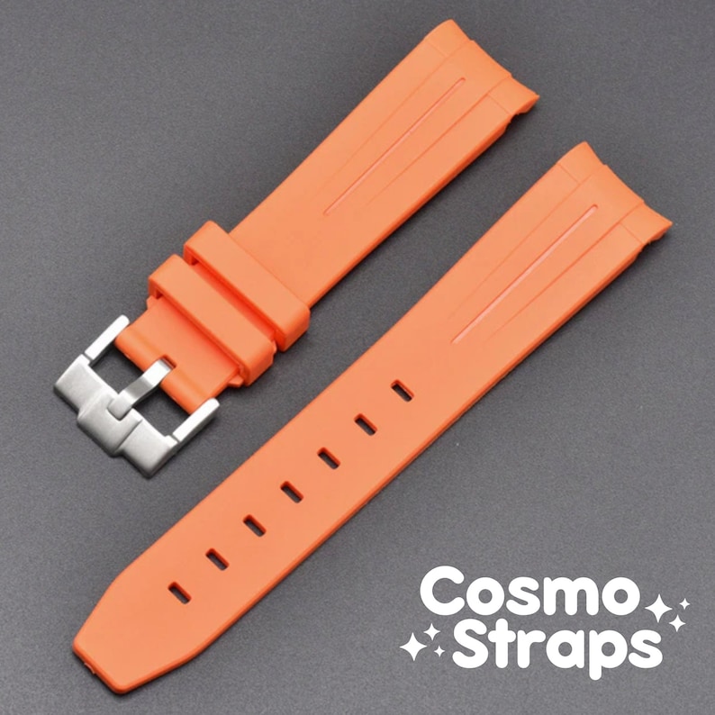MoonSwatch Rubber Strap Seamless Waterproof Rubber Strap for Omega Speedmaster MoonSwatch Orange