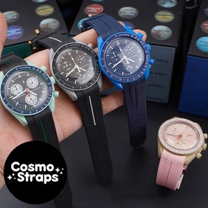 MoonSwatch Rubber Strap Seamless Waterproof Rubber Strap for Omega Speedmaster MoonSwatch image 1