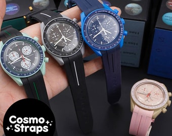 Correa de caucho MoonSwatch / Correa de caucho impermeable sin costuras para Omega Speedmaster MoonSwatch