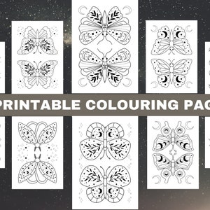 15 magische boho vlindervlinder kleurplaten voor volwassenen, Boho minimalistische kleurboekpagina kleurplaten voor volwassenen, Instant Download afdrukbare pdf