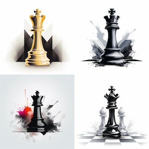 Royal Contrast: Gold and Black Chess Monarchs