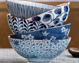 Set of 5 - Japanese Bowl Gift Set - Traditional Japanese Patterns