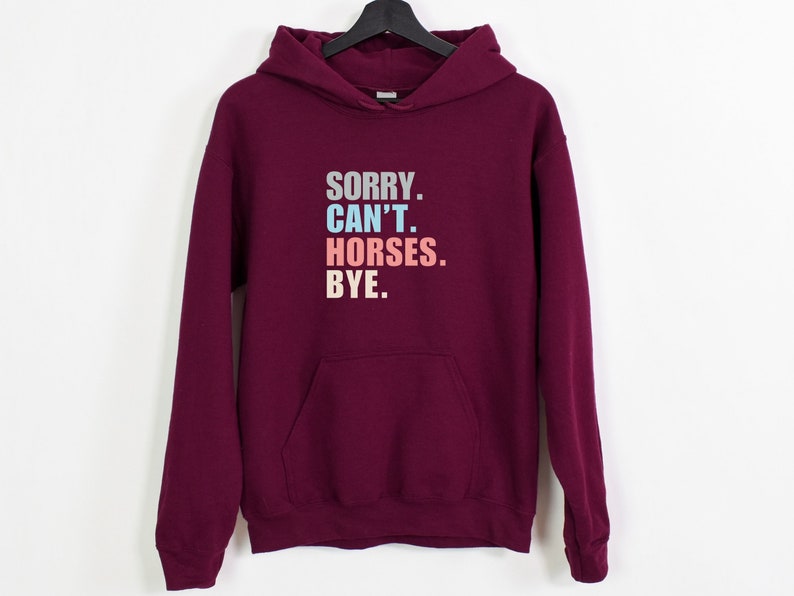 Sorry Can't Horses Bye Long Sleeve Tshirt, Horse Girl Shirt, Cute Horse Lover Fall Outfit