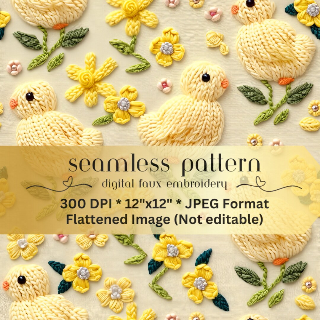Yellow Baby Chicks Seamless Pattern, Easter Chicks Seamless Pattern ...