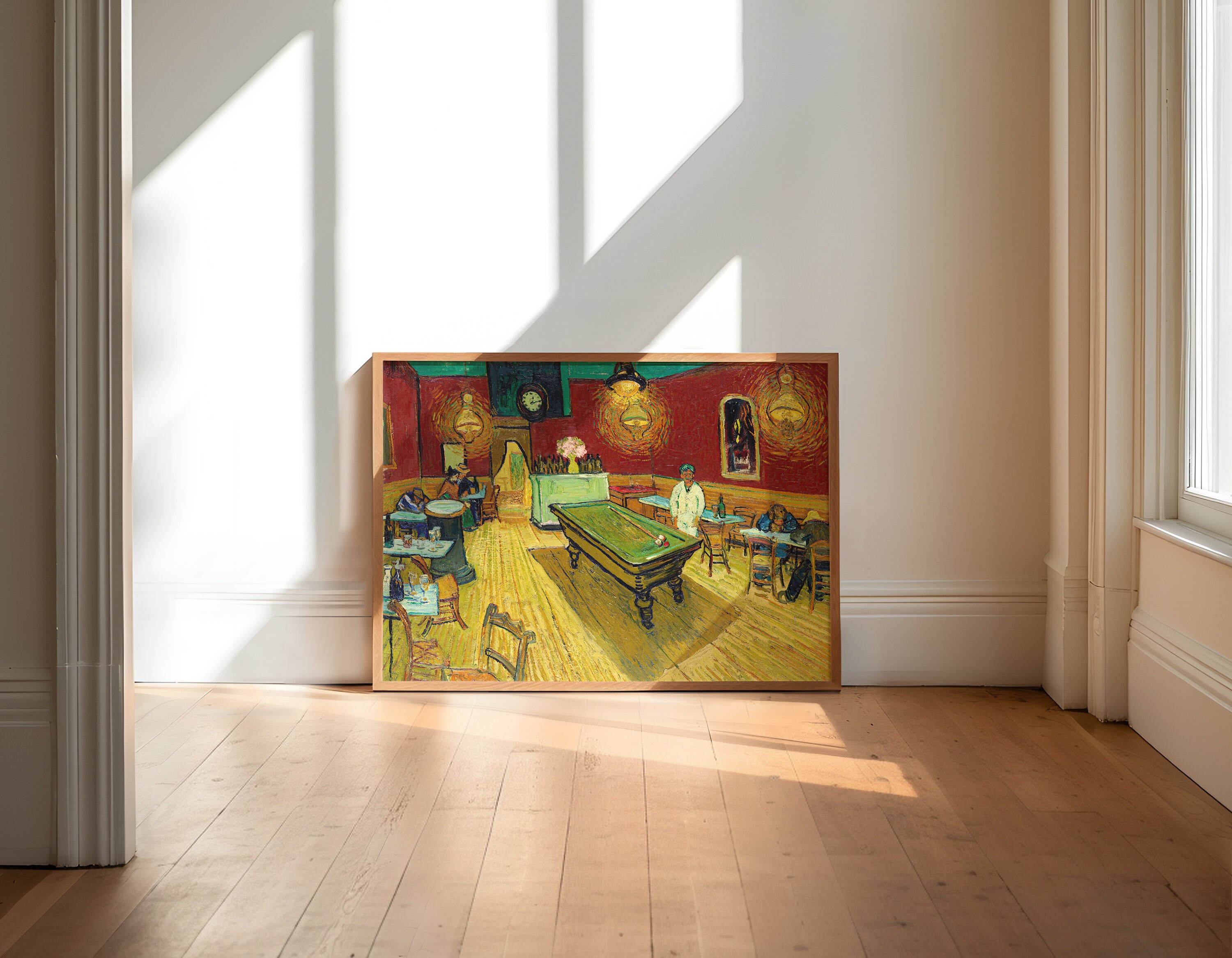 Pooltableart Printable Art Pool Table Billiards at Night Café Van Gogh Download ...