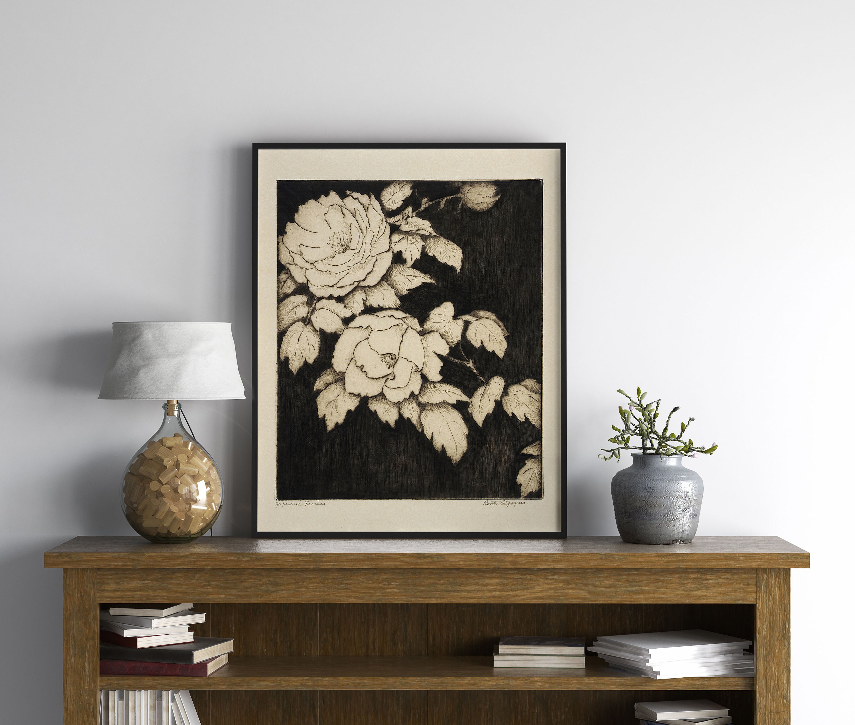 Peony Art Flower Print Artwork Printable Peonies Floral Digital ...