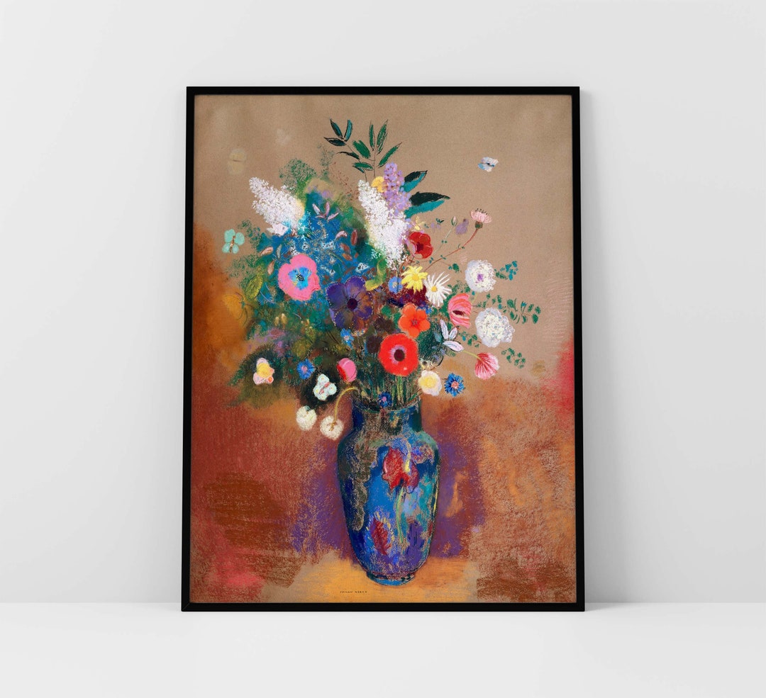 Floral Vase Art Print Botanical Flower Artwork Printable Digital ...