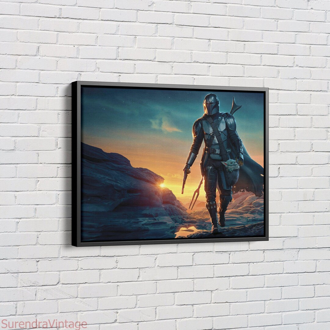 The Mandalorian Star Wars Cool Canvas Poster Wall Art Home Decor Framed ...