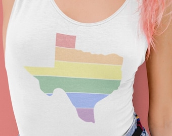 Top bez rękawów Texas Pride Racerback: Letni top plażowy