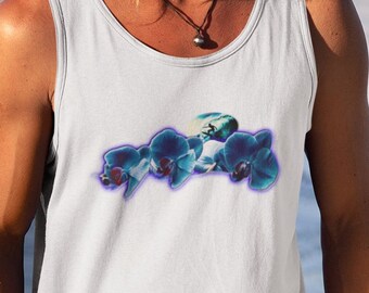 Surfer Tank Top: Orchid Design, Unisex Summer Shirt