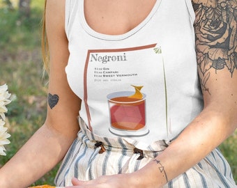 Negroni Cocktail Recipe Tank Top - Summer Drink Shirt