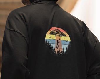 Wembanyama Alien Abduction Fleece Hoodie: UFO Sci-Fi Sweatshirt