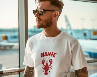 Maine Lobster T-Shirt: Coastal Vacation Souvenir Tee