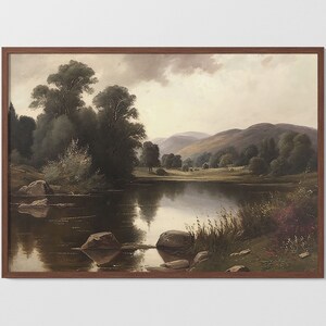 Vintage Country Landscape | Printable Wall Art | Digital Download | Wall Print | 19th Century Oil Painting | Antique Style Art