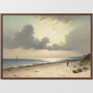 Vintage Coastal Scene | Printable Wall Art | Digital Download | Wall Print | 19th Century Oil Painting | Antique Victorian Style Art