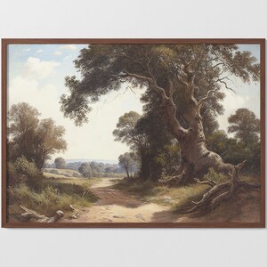 Old Tree Country Landscape | Printable Wall Art | Digital Download | Wall Print | 19th Century Oil Painting | Antique Style Art