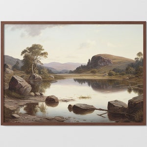 Vintage Country Landscape | Printable Wall Art | Digital Download | Wall Print | 19th Century Oil Painting | Antique Style Art