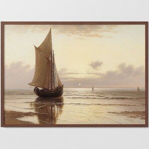Vintage Nautical Scene | Printable Wall Art | Digital Download | Wall Print | 19th Century Oil Painting | Antique Victorian Style Art