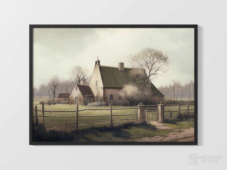 Vintage European Country House | Printable Wall Art | Digital Download ...