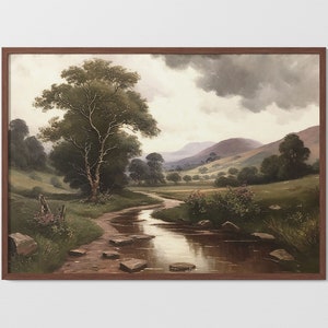 Vintage Country Landscape | Printable Wall Art | Digital Download | Wall Print | 19th Century Oil Painting | Antique Style Art