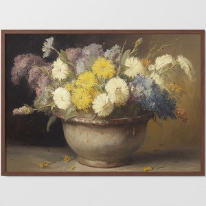 Vintage Flowers | Printable Wall Art | Digital Download | Wall Print | 19th Century Oil Painting | Antique Style Art