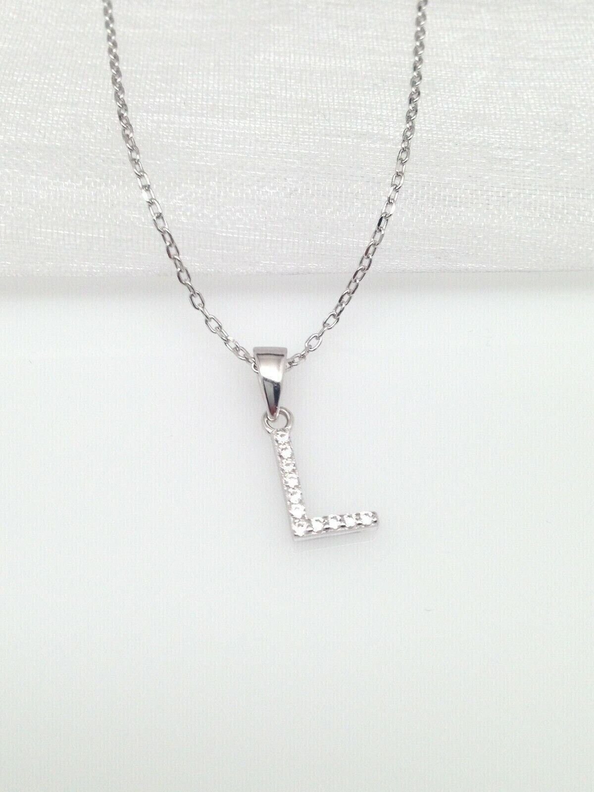 ブレスレット LESS IS MORE silver initial cubic necklace Sterling Silver & Cubic Zirconia Initial Letter Necklace