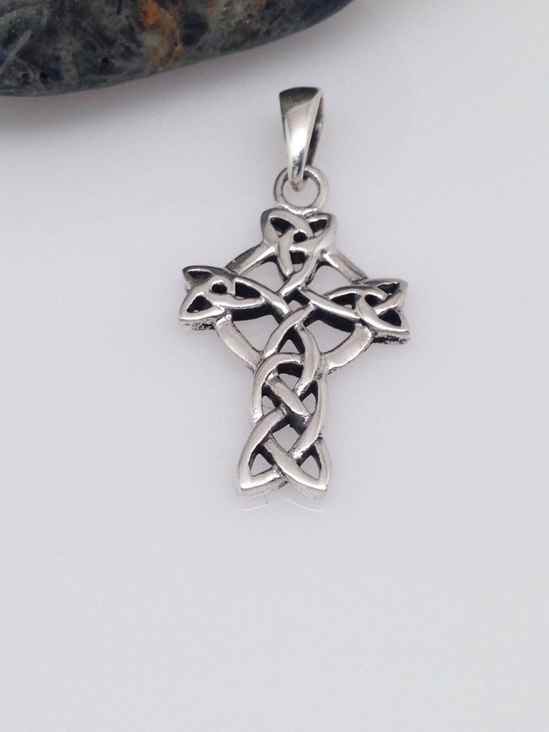 0.83in Celtic Knot Cross Pendant 925 Sterling Silver, Small Solid ...