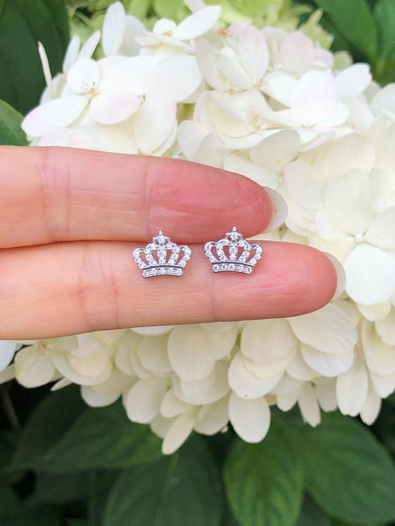 Sterling silver crown earrings Sterling silver crown earrings