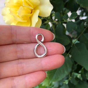 22.5mm/0.89in Silver Infinity Pendant Sterling Silver 925, Infinity Slide Pendant, Symbol of Forever Love