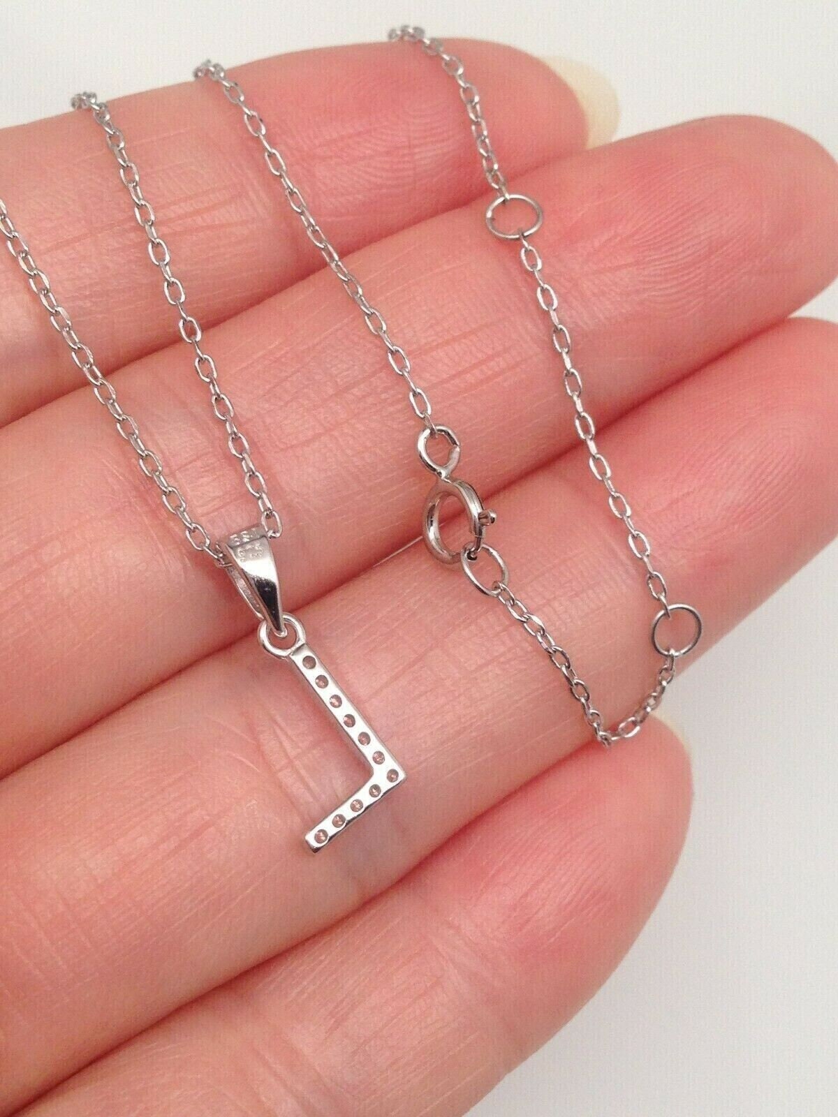 ブレスレット LESS IS MORE silver initial cubic necklace Sterling Silver & Cubic Zirconia Initial Letter Necklace