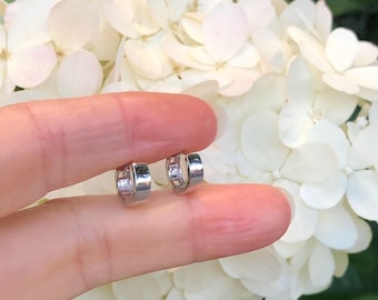 9mm/6.6mm x3mm Silver Huggie Hoop Earrings 925 Sterling Silver, Tiny Plain Huggie Hoops for Men Women Kids, VERY SMALL Huggie Hoops