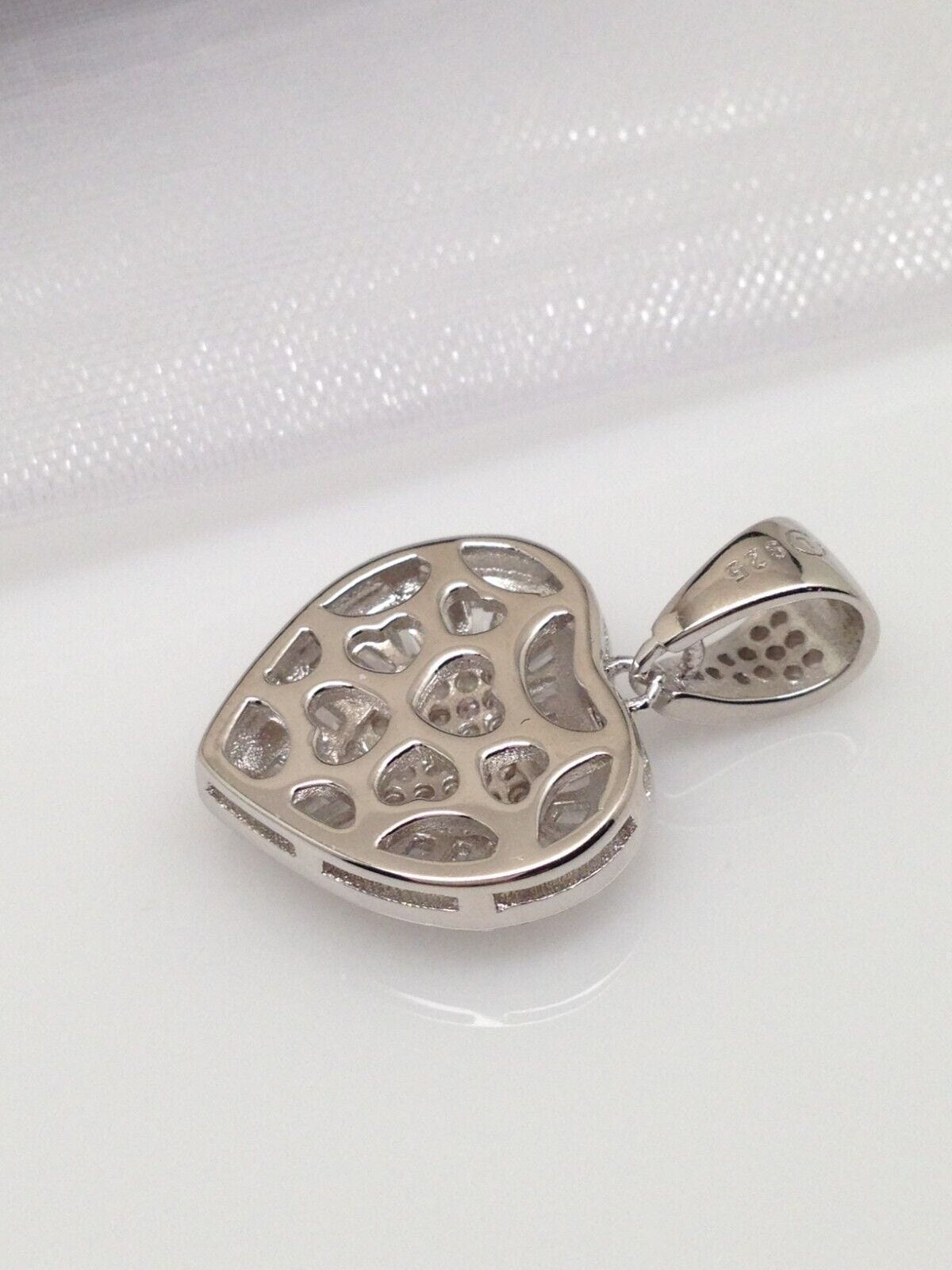Handmade 925 Sterling Silver 15mm Puffed Heart Pendant – No Chain, Love Theme