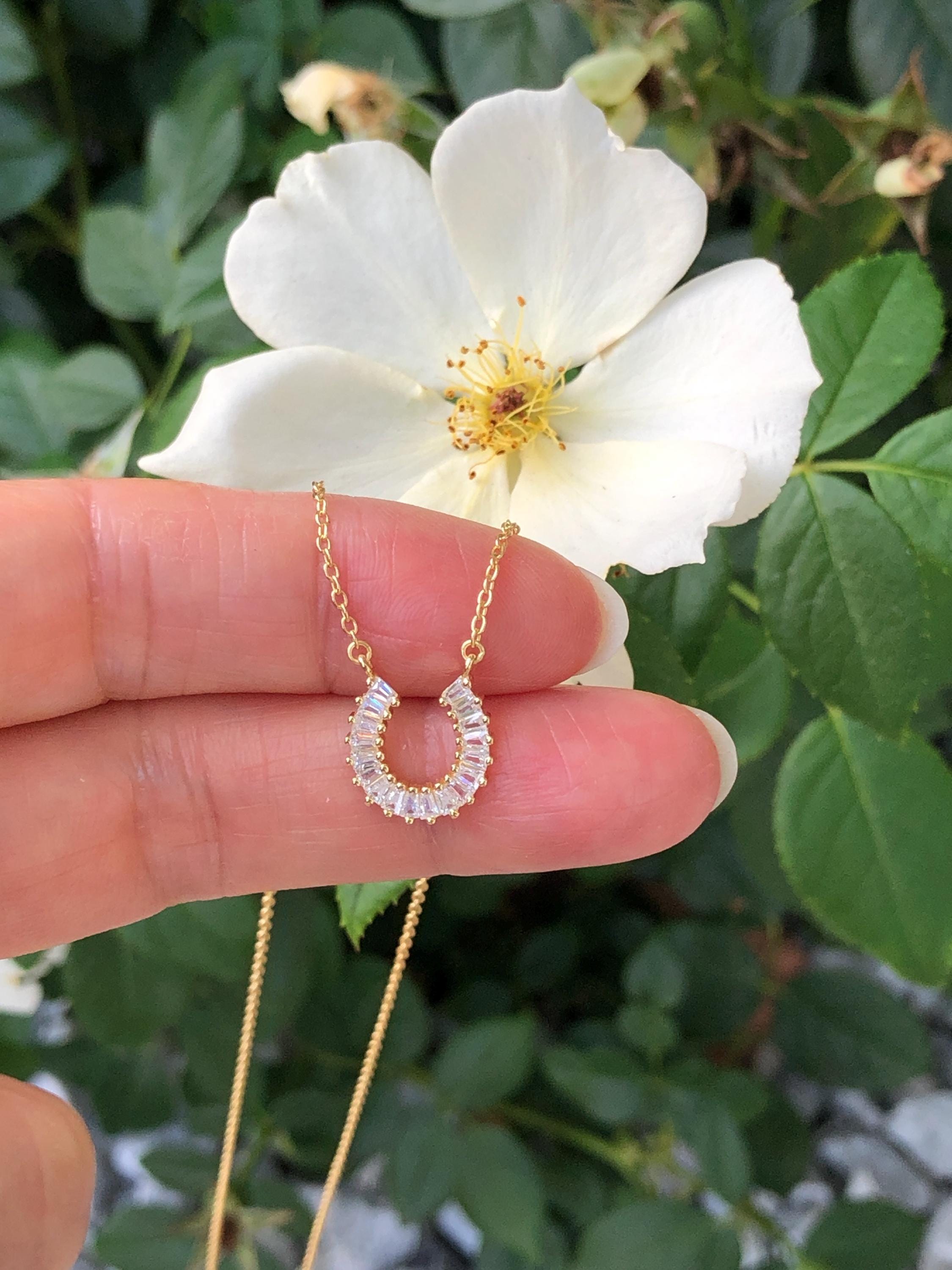 Cubic Zirconia Horse Shoe Necklace - Etsy