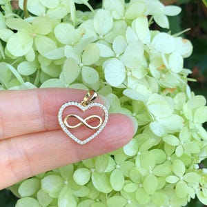 15mm/0.59in Gold Infinity Heart Pendant Sterling Silver 925, Gold ...