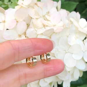 9mm/6.6mm x3mm Gold Huggie Hoop Earrings Sterling Silver 925, Gold Plated Huggie Hoops, Tiny Plain Hoops for Men Women, VERY SMALL TINY