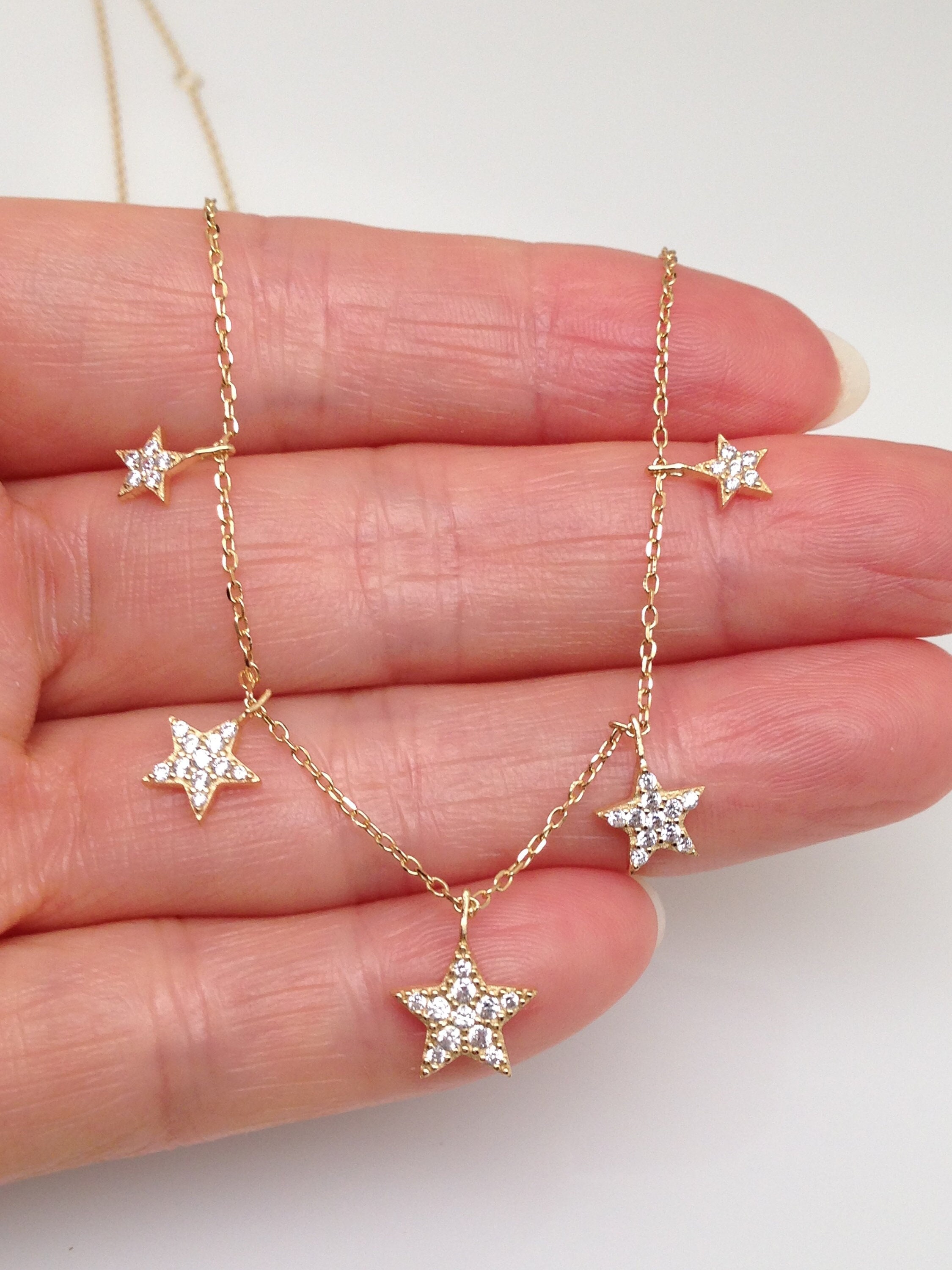 ミュージシャン Star Necklace Gold The World Jewelry Center 14k REAL Yellow Gold Star Pendant