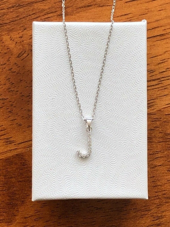9mm Silver Initial J Necklace Sterling Silver 925, Dainty Initial