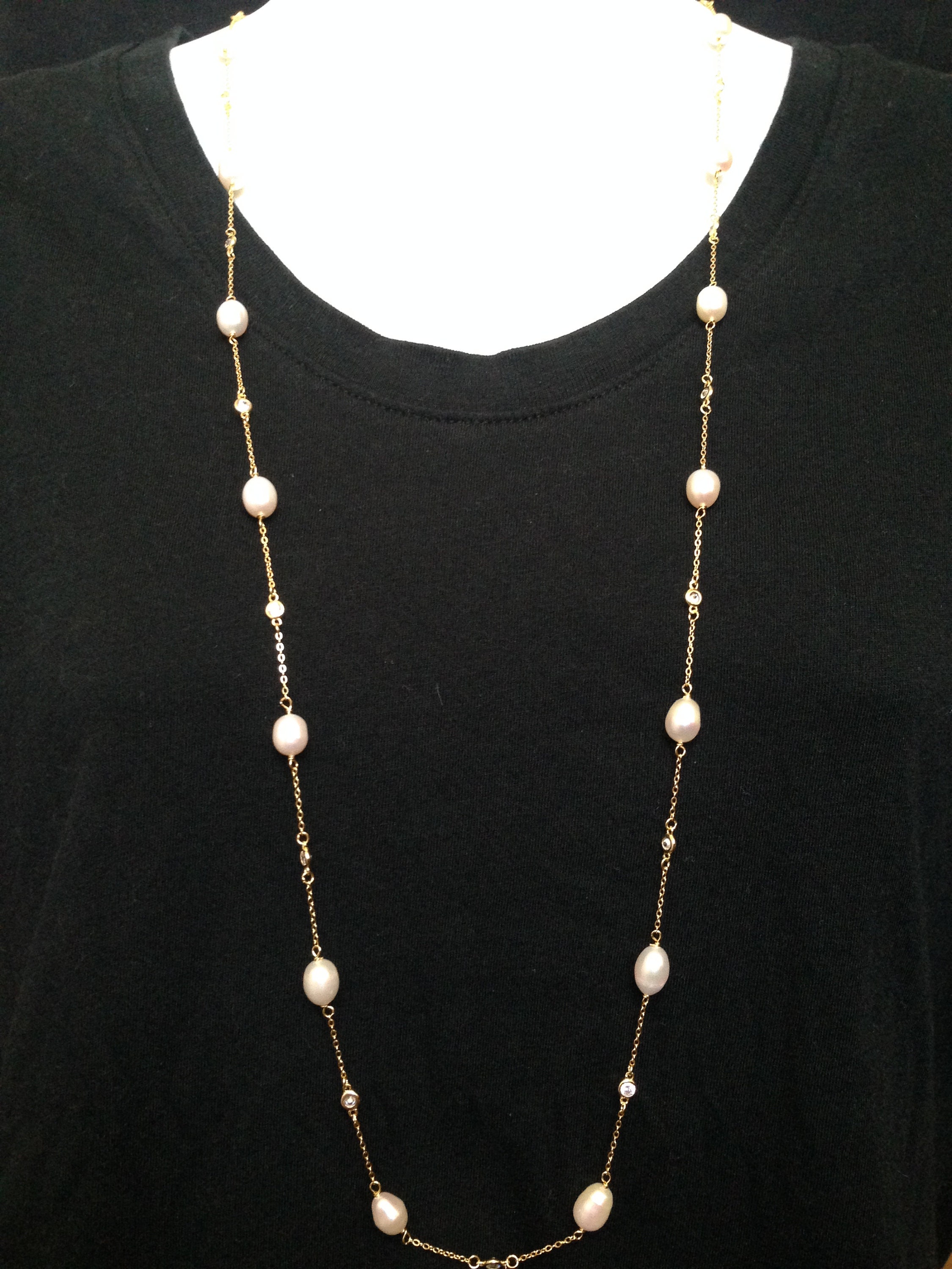 ネックレス・ペンダント LAZY DAWN pearl connect pipe necklcae Freshwater Pearl Satellite Lariat Necklace | Pearl Station