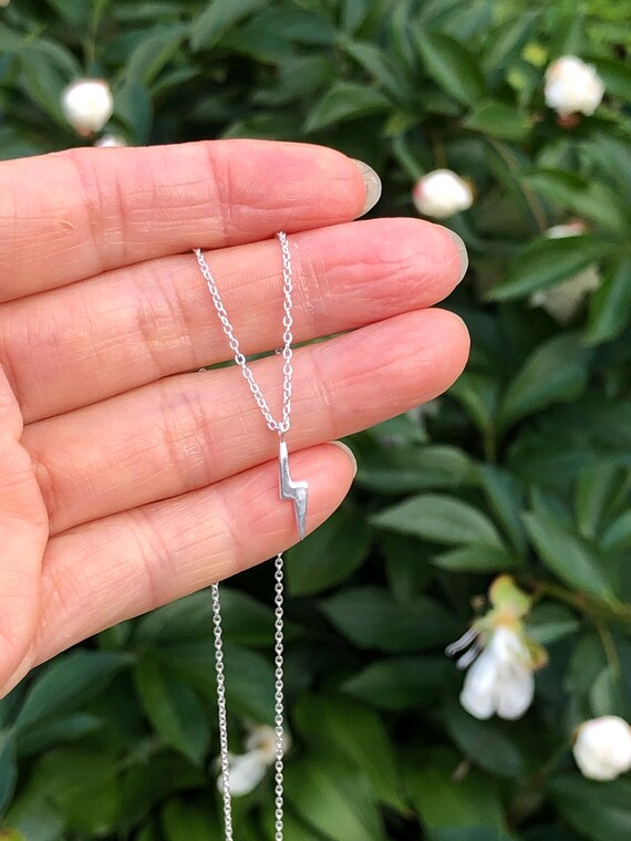 13mm/0.51in Silver Lightning Bolt Necklace Sterling Silver 925