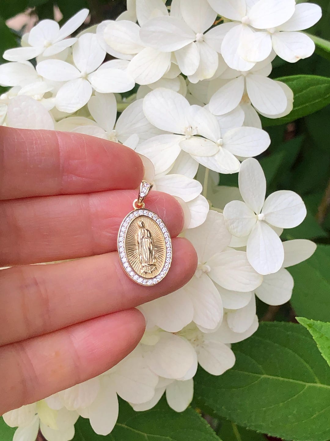 799646c01 17.5mm/0.69in Gold Guadalupe Pendant Sterling Silver 925, Gold Plated ...