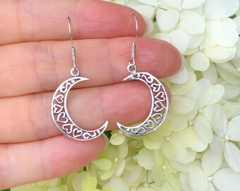 ★MIDNIGHT MOMENT.★ hole earring silver Silver Moon + Stars Earring Set | Mazi New York Jewelry